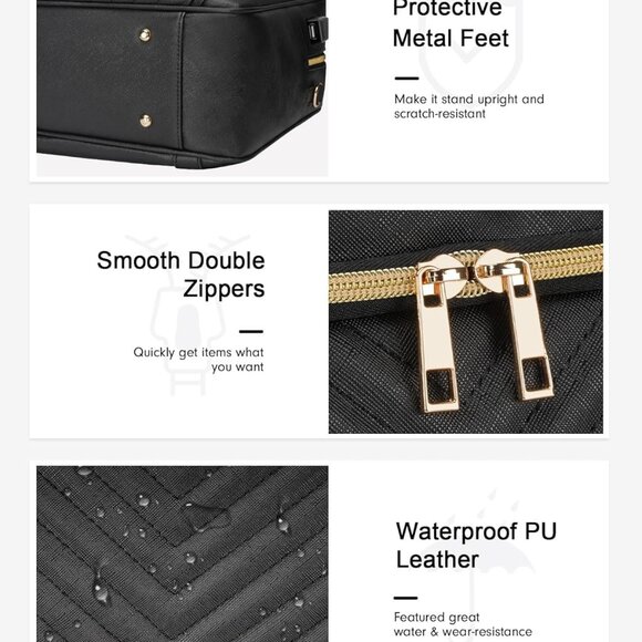 17 Inch Laptop Bag for Women, Large Convertible Quilted Briefcase Backpack with - Picture 5 of 8